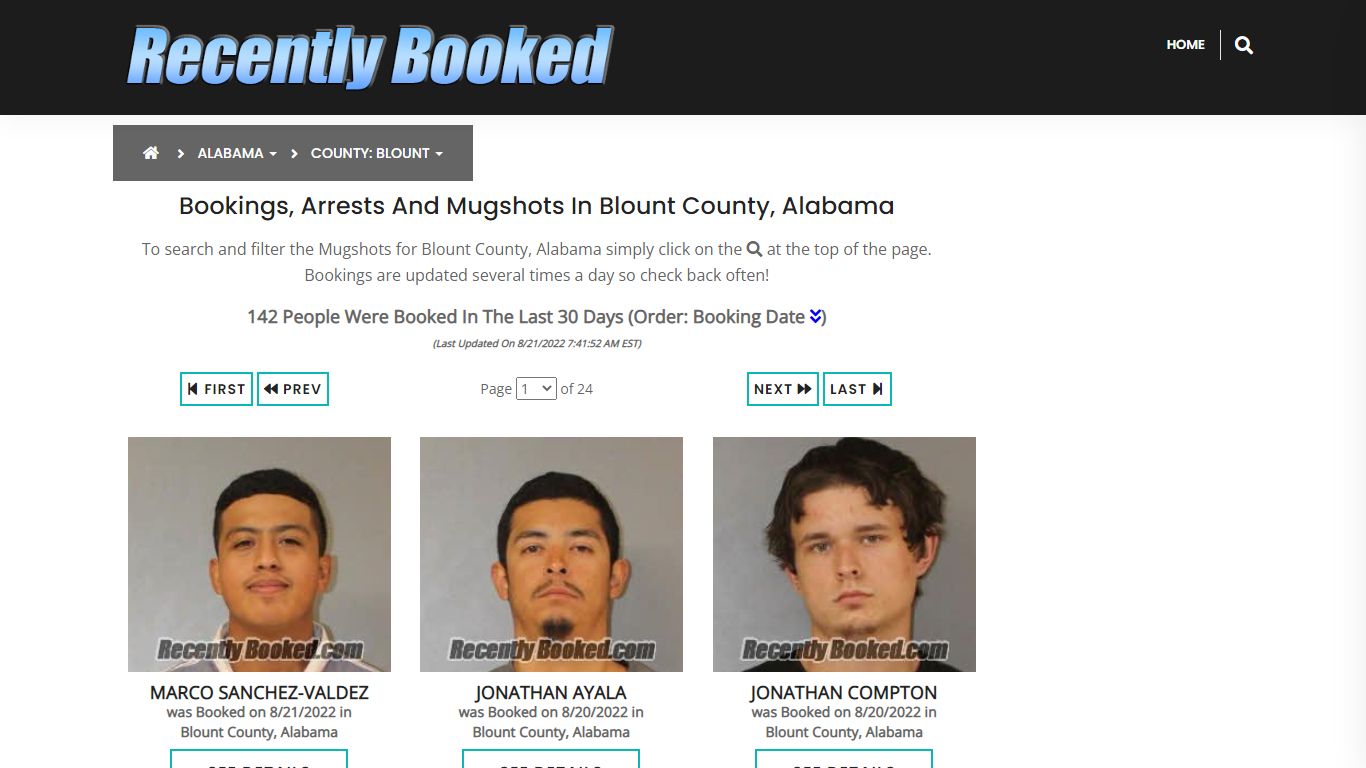 Bookings, Arrests and Mugshots in Blount County, Alabama - Recently Booked